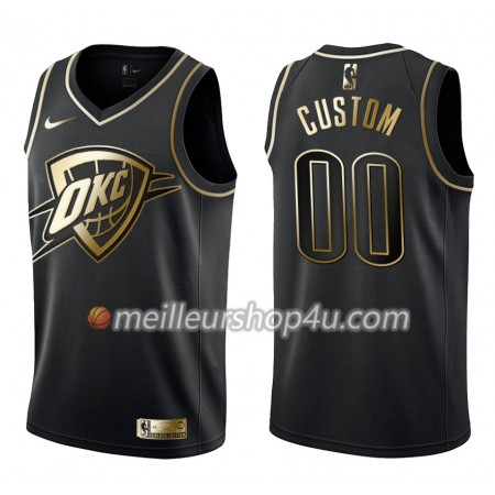 Maillot Basket Homme Oklahoma City Thunder Personnalisé Nike Noir Gold Edition Swingman